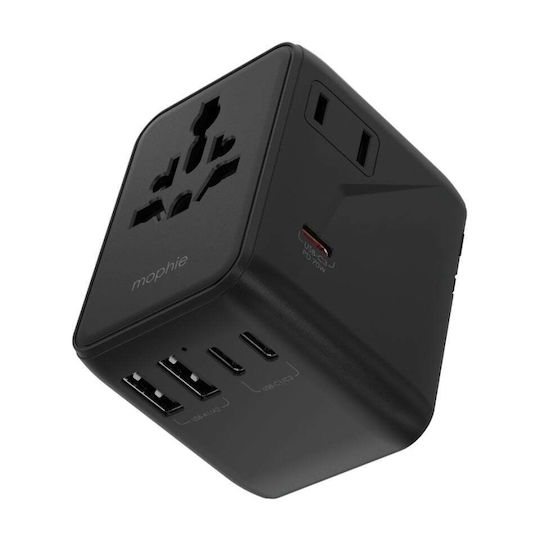 Mophie Incarcator Fara Cablu GaN Cu 2 Porturi De Ieșire USB-A Și 3 Porturi De Ieșire USB-C 35W Livrarea Energiei Negru Essential