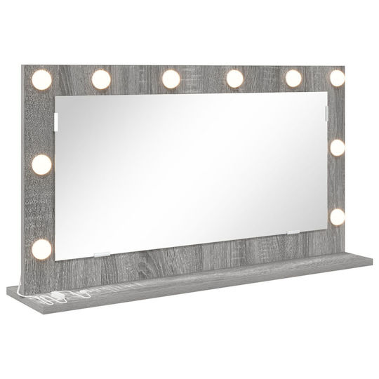 vidaXL Oglindă de machiaj Perete cu lumină 18x18cm Gri
