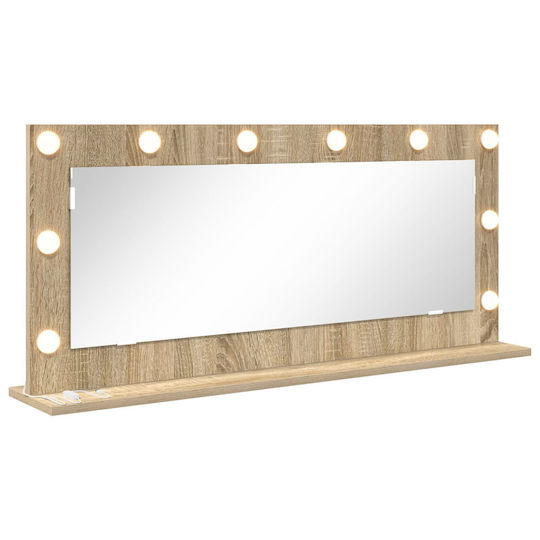 vidaXL Makeup Mirror Wall with Light 18x18cm Beige