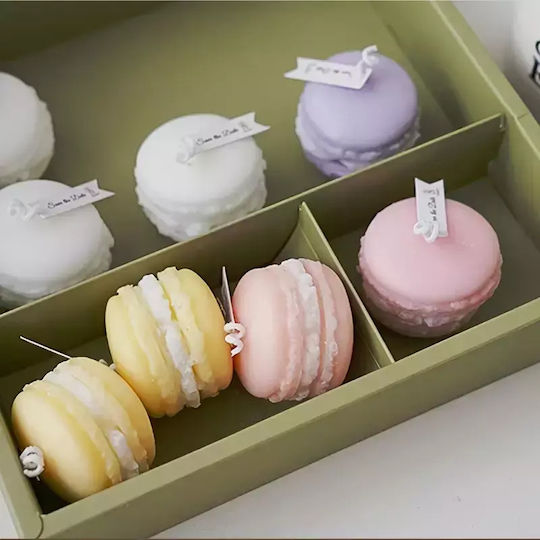Handgemachte Macaron-Kerze Weiß
