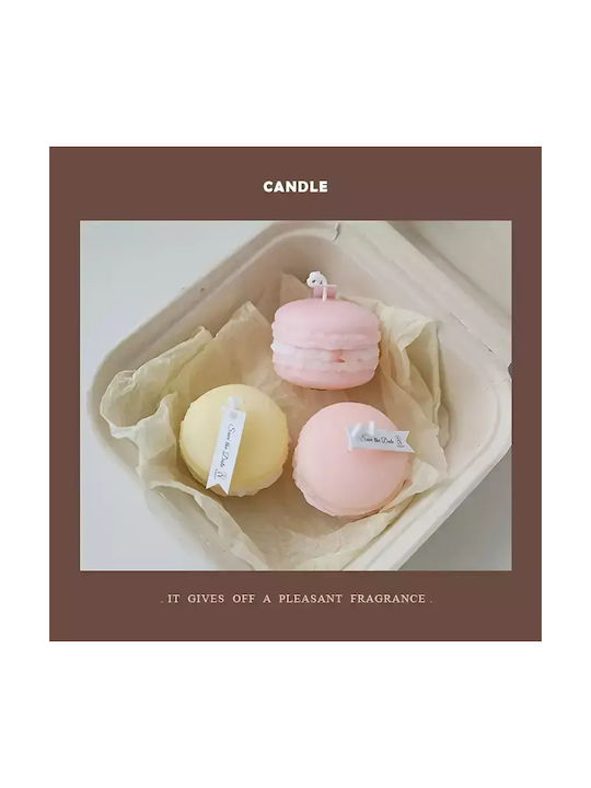 Handgemachte Macaron-Kerze Zartes Rosa