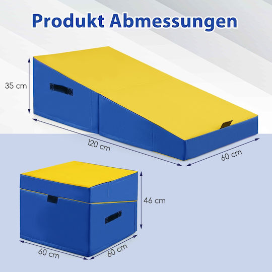 Costway Foldable Gymnastics Mat Ergonomic Design Durable PVC Cover Fh10120yw