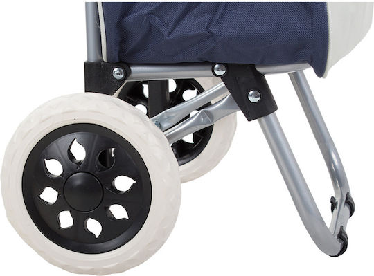 Stoff Einkaufswagen Klappbar Blau 48x28x22cm