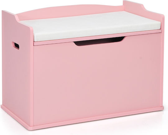 Costway Children's Storage Box made of Wood Pink 74x39x52cm 1pcs