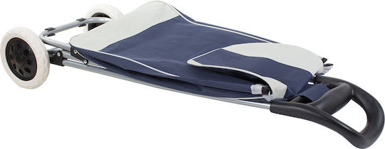 Stoff Einkaufswagen Klappbar Blau 48x28x22cm