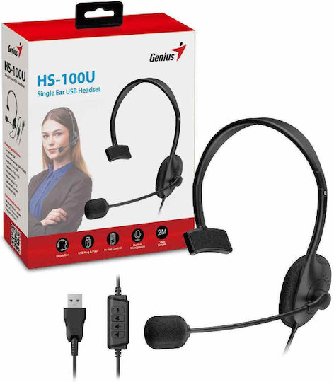 Genius HS-100U On Ear Căști Multimedia cu microfon și conexiune USB-A