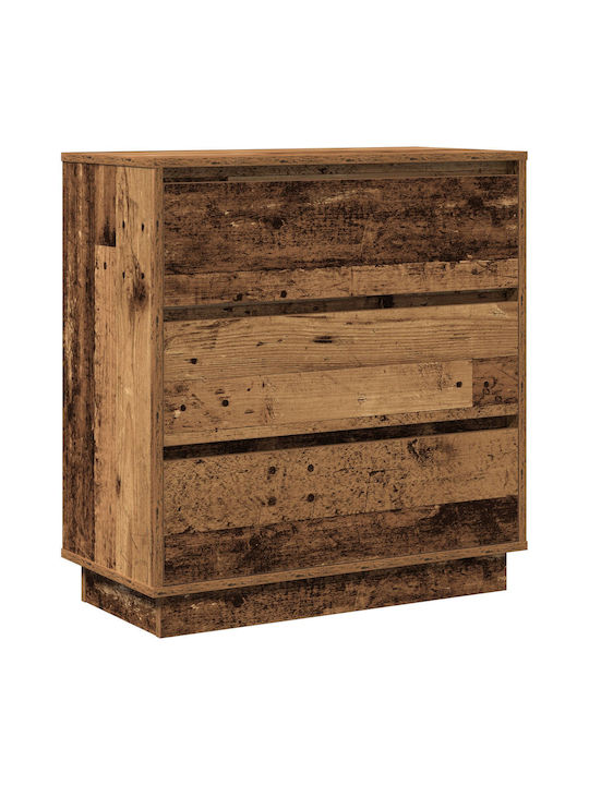 Chest of Drawers of Solid Wood Coffee 71x34.5x75cm