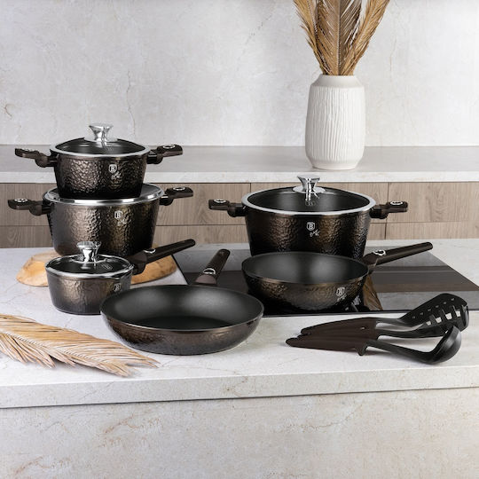 Berlinger Haus Primal Gloss Collection Aluminum Cookware Set Primal Gloss With Non-Stick Coating 6 Pieces