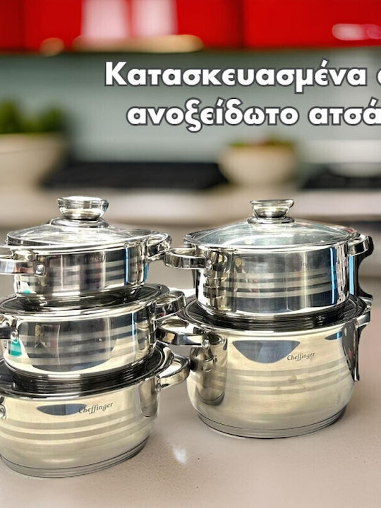 Cheffinger Stainless Steel Pots Set 5 Pieces
