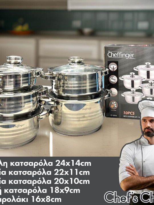 Cheffinger Stainless Steel Pots Set 5 Pieces
