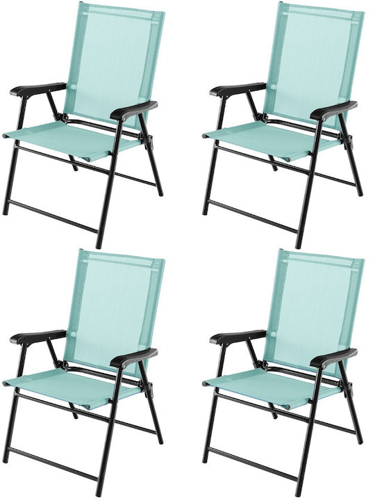 Scaun de exterior Metalic Turcoaz 65x60x93cm