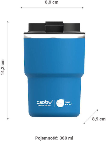 Asobu Glass Thermos Stainless Steel 360ml Pastel Green