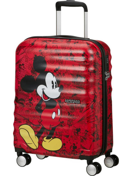 American Tourister Wavebreaker Παιδική Βαλίτσα Ταξιδίου Καμπίνας Σκληρή Mickey Red με 4 Ρόδες Ύψους 55εκ.