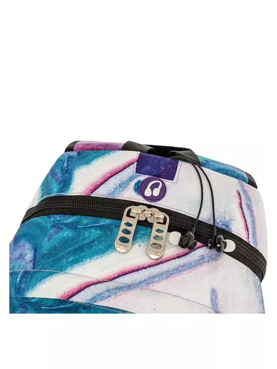Polo Original Double Scarf Σχολική Τσάντα Πλάτης Γυμνασίου - Λυκείου Purple/Cyan 27lt 2025