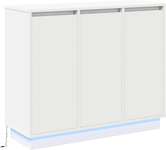 Sideboard Wooden with Drawers White 90x32x75cm