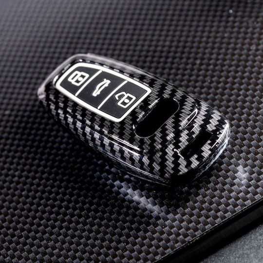 Husă Cheie Carbon Compatibilă cu Cheia Audi A6 C8 A7 A8 Q8 Q7 S-line Rs Allroad 2017-2021 Luvlu