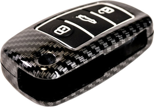 Husă Cheie Premium din Carbon Compatibilă cu Lamele Cheie Audi A1 A3 A4 A6 A8 Q3 Q5 Q7 TT Allroad Luvlu