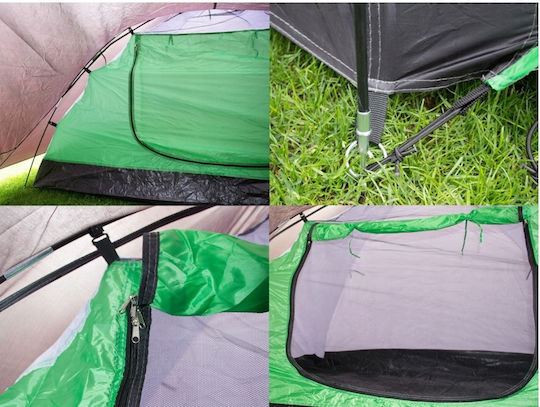 Iso Trade Camping Tent Tunnel Black 3 Seasons For 3 People 125cm