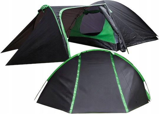 Iso Trade Camping Tent Tunnel Black 3 Seasons For 3 People 125cm