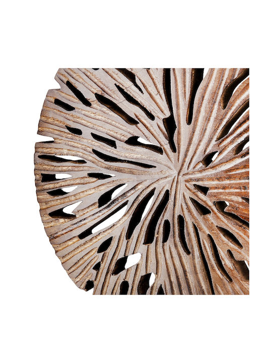 Stand Relief Runde Scheibe Mangoholz Schwarz Braun PU 24x8x47cm