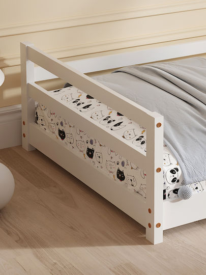Montessori Kinderbett Montessori Einzeln Weiß für Matratze 90x190cm