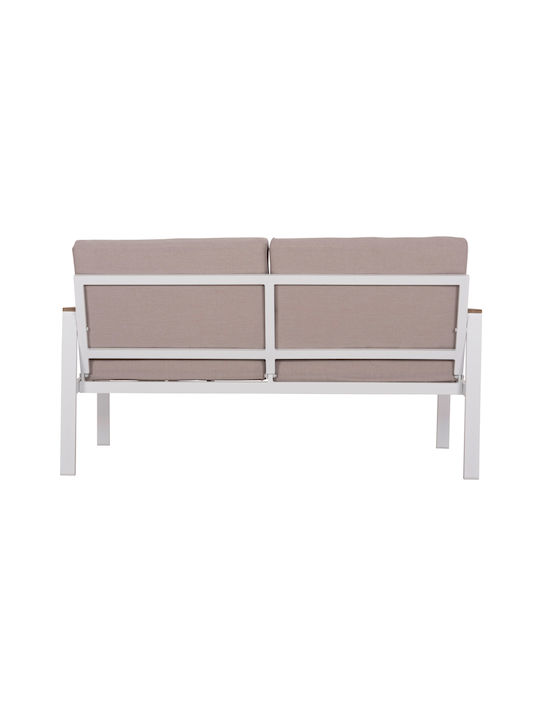 Safin Two-Seater Couch White-beige 140x70x77cm