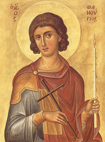 Stone Saint Phanourios-25x40cm-rectangular-glossy