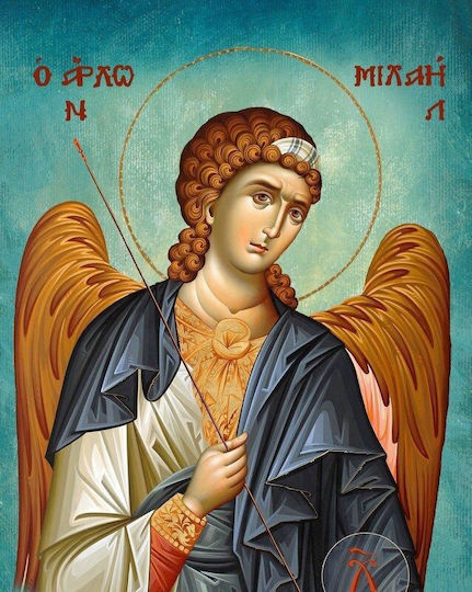 Stone Iconography Archangel Michael-15x20cm Rectangular-glossy