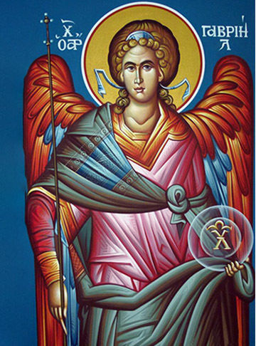 Stein Erzengel Gabriel-15x20cm Rechteckig-matt