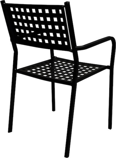 ArteLibre Gartenstühle Metallisch Montu Schwarz 54x51x84cm