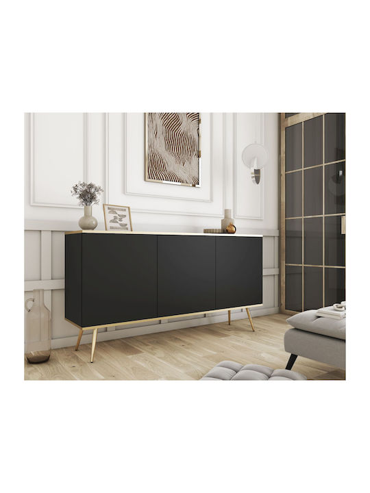 Bufet Oro Anthracite + Gold 160x41x85cm