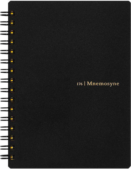 Mnemosyne Μπλοκ Σημειώσεων A6 80 Φύλλων Ριγέ Μαύρο