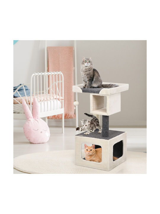 Costway Scratching Post Cat Trees White 42x42x80cm