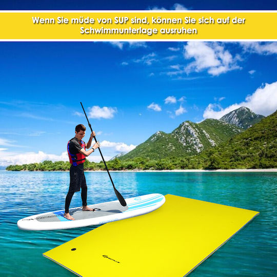 Costway Inflatable Pool Mattress Yellow 270x180cm