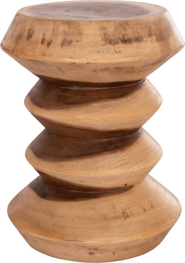 Hocker Für das Wohnzimmer Hölzernes Bellows Natural 35x35x45cm