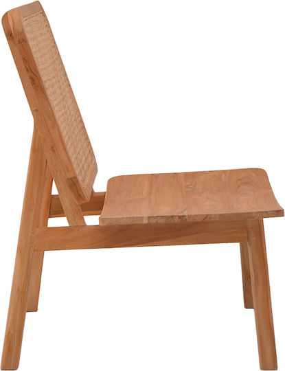 Viborg Πολυθρόνα Φυσικό Teak Ξύλο / Φυσικό Rattan 60x75x87cm