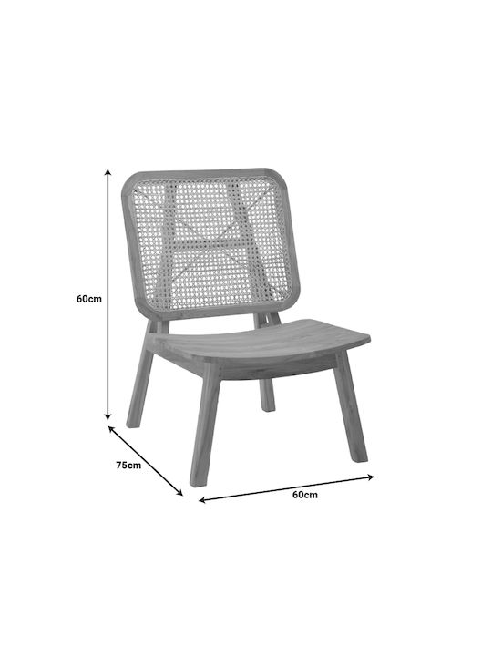 Viborg Sessel Natural Teak Wood / Natural Rattan 60x75x87cm