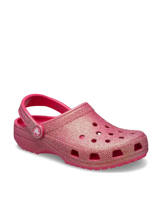 Crocs Classic Iridescent Glitter Γυναικεία Σαμπό Φούξια