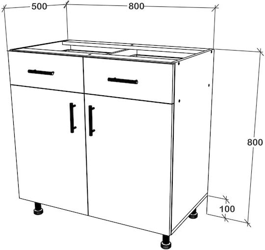 cu Blat de Lucru Bronze/white Oak 80x50x80buc