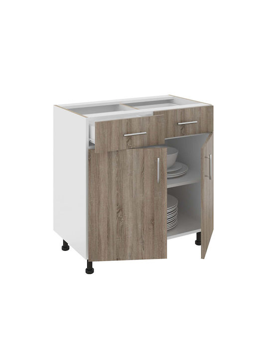 Επιδαπέδιο Ντουλάπι Dark Sonoma Oak/white 80x50x80εκ.