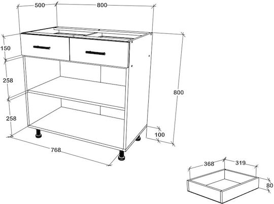 Dulap de podea Dark Sonoma Oak/white 80x50x80buc