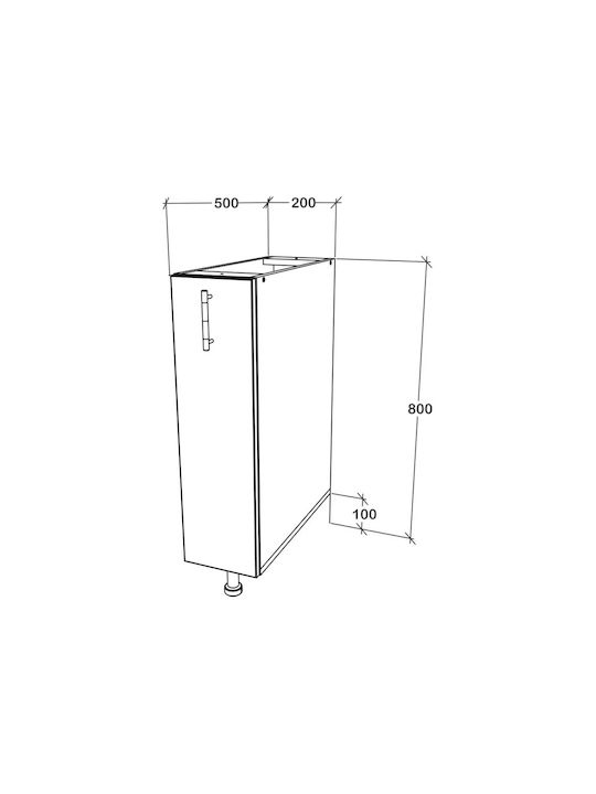 Jolly Floor Cabinet with Countertop Natural/white Wood 20x50x80cm