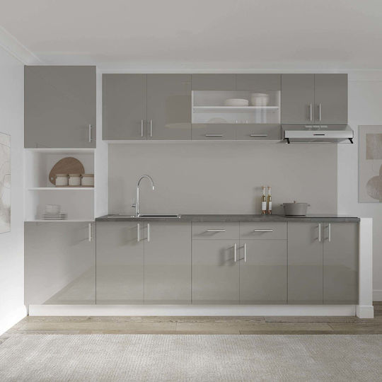 Floor Cabinet Glossy Grey/white 80x50x80cm