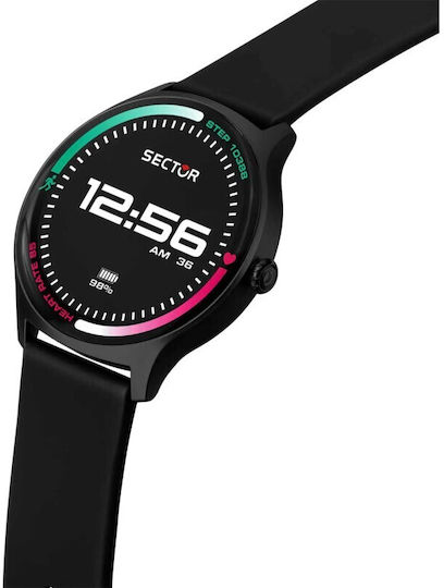 Sector S-06 51mm Smartwatch με Παλμογράφο (Μαύρο)