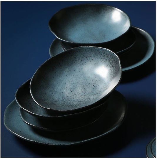 Porto Brasil Organic Petroleum Porto Brazil Serving Platter Rectangular made of Porcelain Blue 33x13cm