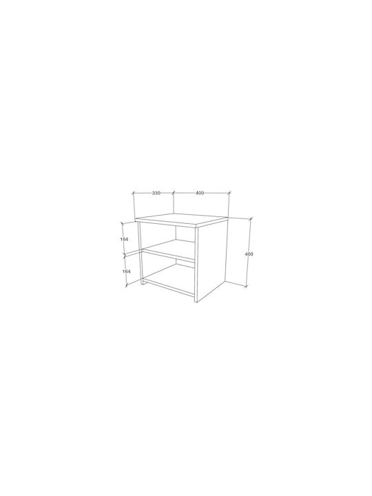 Noptiere Alma Metalice Bej 2buc 40x40x33cm