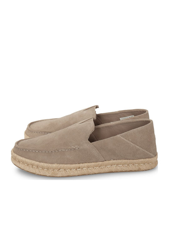 Alonso Loafer Rope Suede Men's Espadrilles in Beige Color