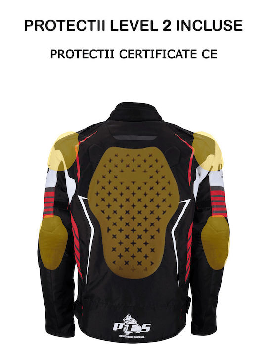 Grand 4 Bărbătesc Geacă de motocicletă Cordura 4 Sezoane Waterproof Black/Red