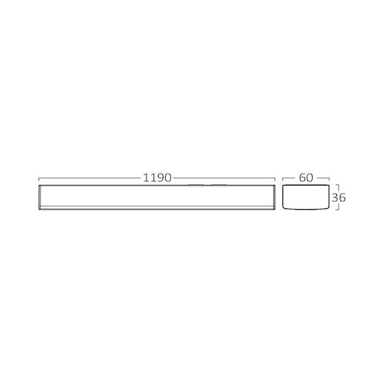 Braytron Γραμμικό Φωτιστικό Οροφής IP40 Μ119xΒ6xΥ3.6εκ.