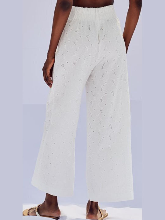 Dama Tesatura Pantaloni White